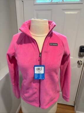 Columbia Girls' Bright Pink Fleece Zip Jacket